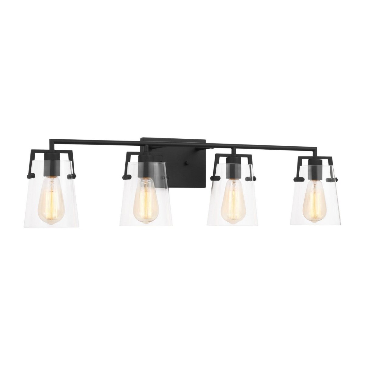 Luminaire de vanité Crofton - Laiton satiné Verre craquelé transparent 33 3/8" by Visual Comfort Studio | Luminaires & cie