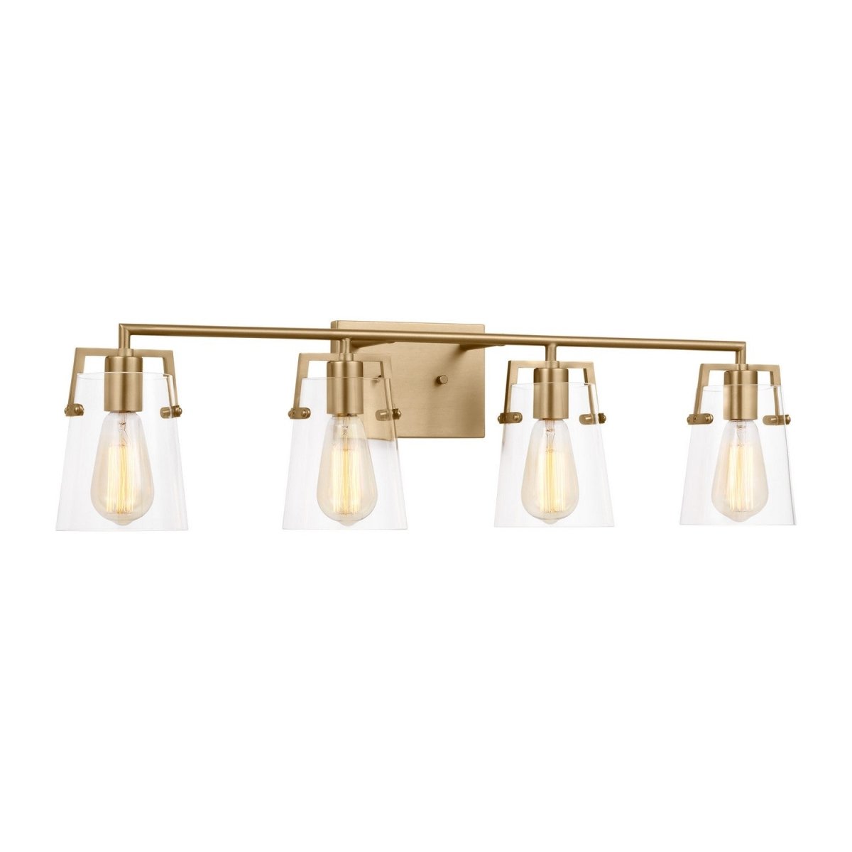 Luminaire de vanité Crofton - Laiton satiné Verre craquelé transparent 33 3/8" by Visual Comfort Studio | Luminaires & cie