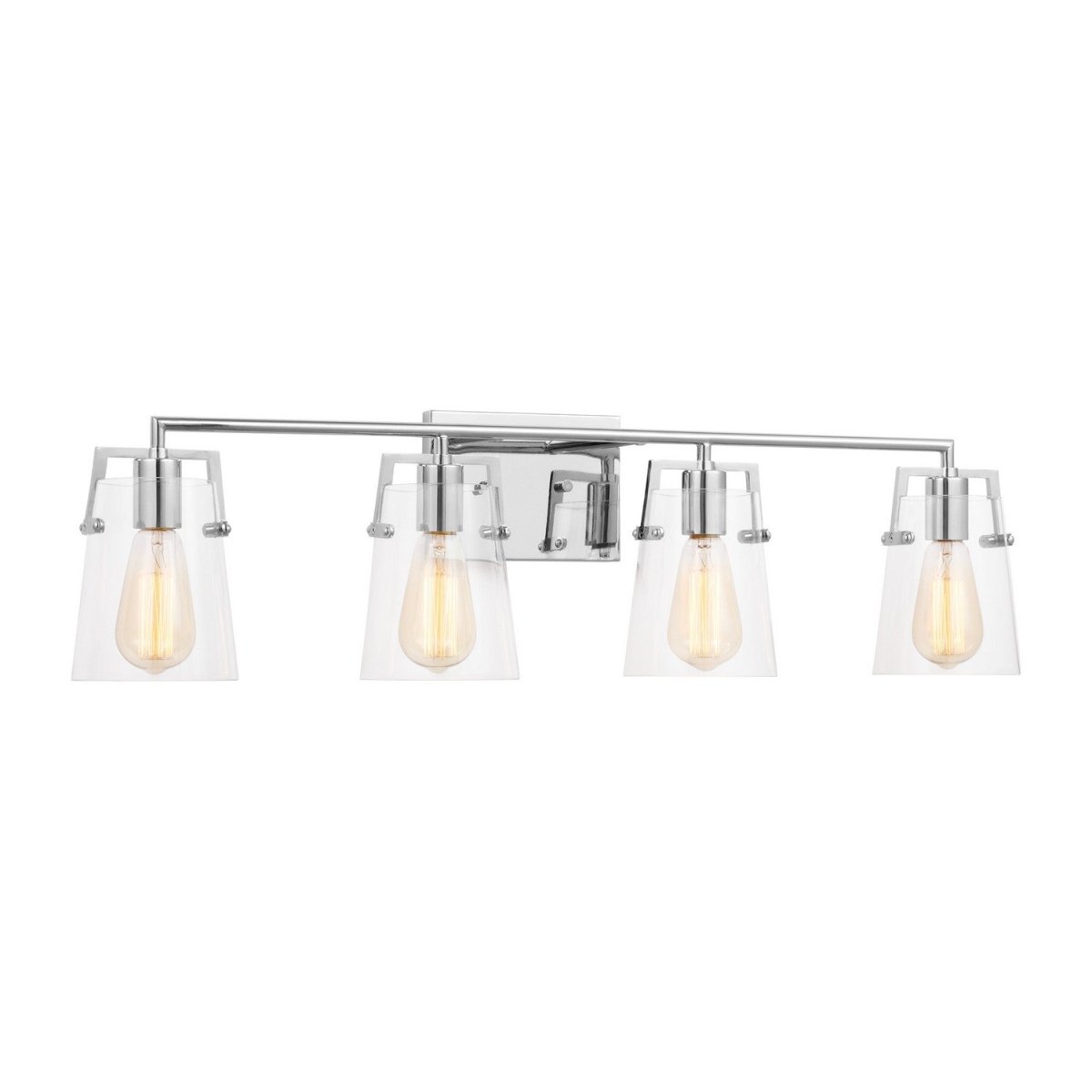 Luminaire de vanité Crofton - Laiton satiné Verre craquelé transparent 33 3/8" by Visual Comfort Studio | Luminaires & cie