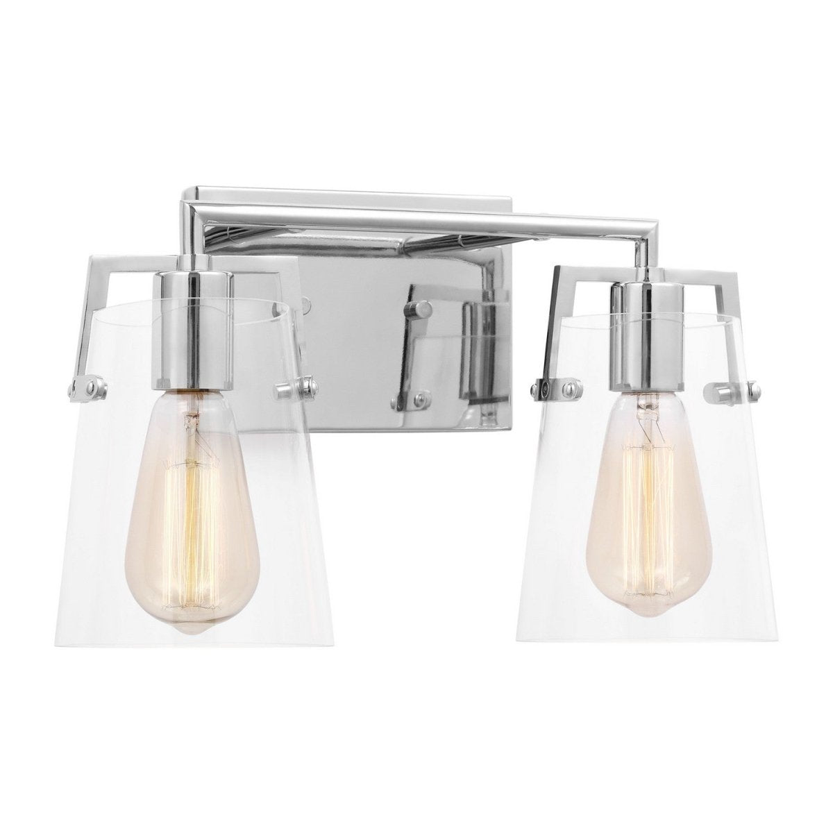 Luminaire de vanité Crofton - Laiton satiné Verre craquelé transparent 33 3/8" by Visual Comfort Studio | Luminaires & cie