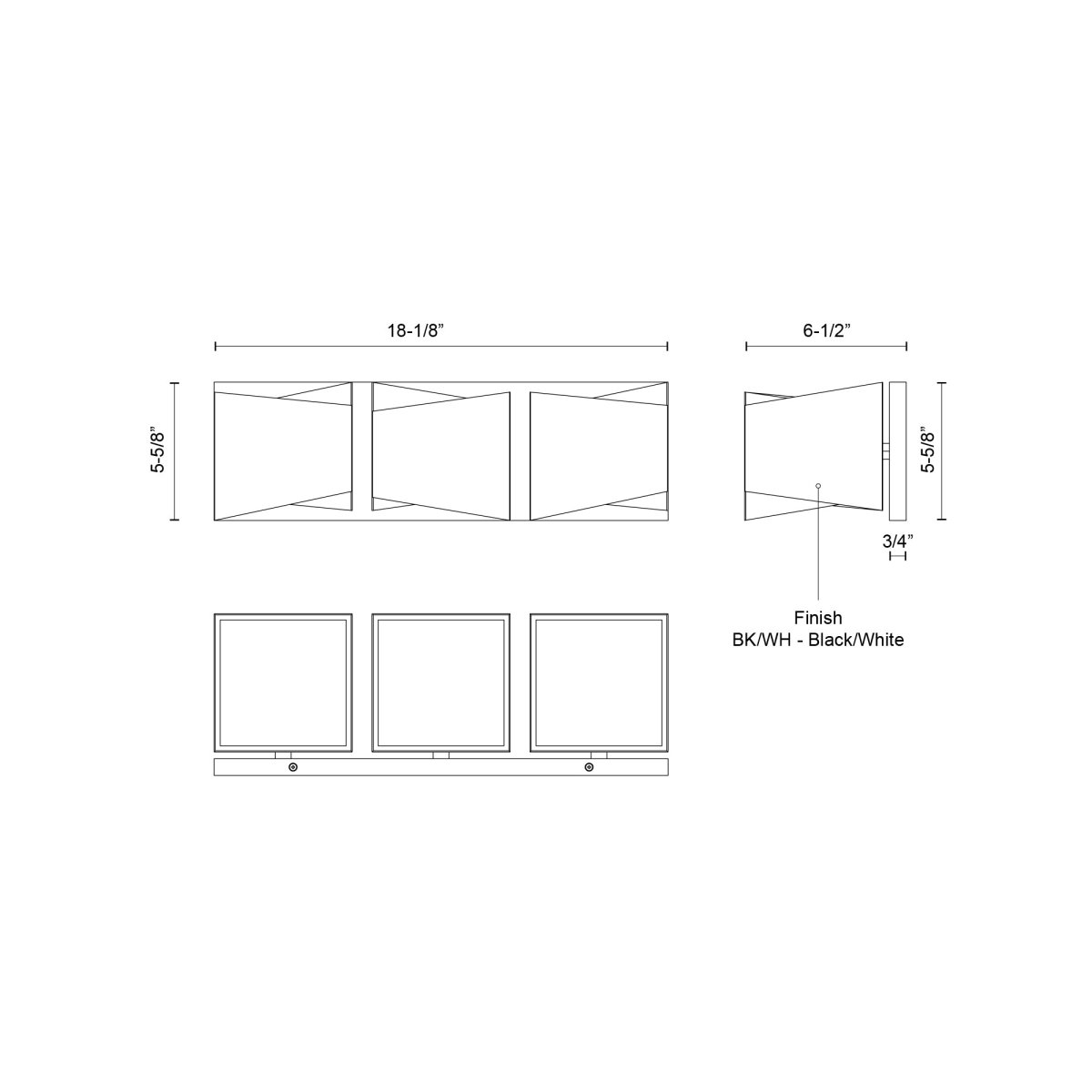 Luminaire de vanité Cubix - 18 1/8" by Kuzco Lighting | Luminaires & cie