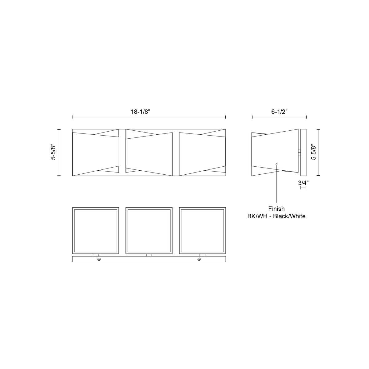 Luminaire de vanité Cubix 18 1/8" – vue 2