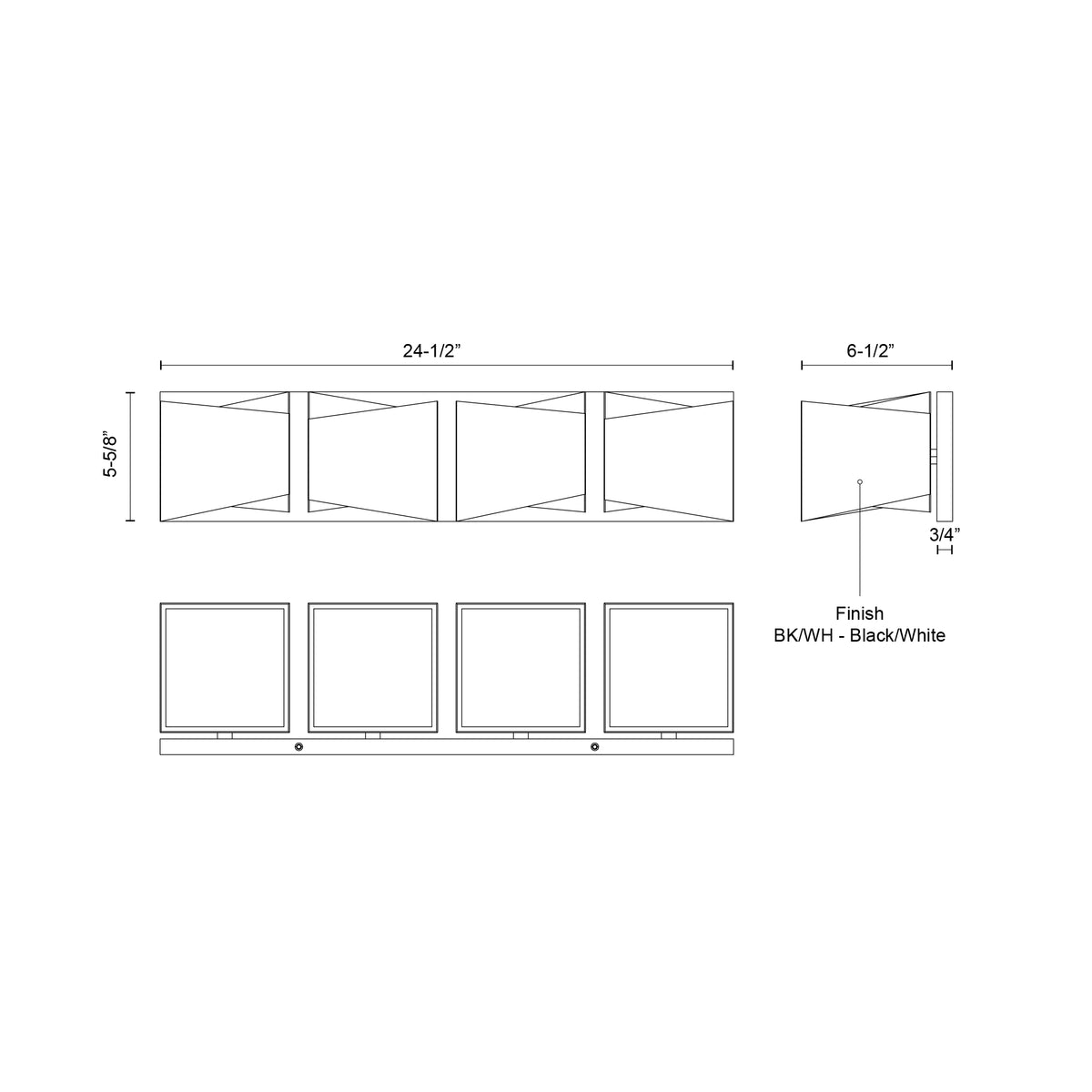 Luminaire de vanité Cubix 24 1/2" – vue 3