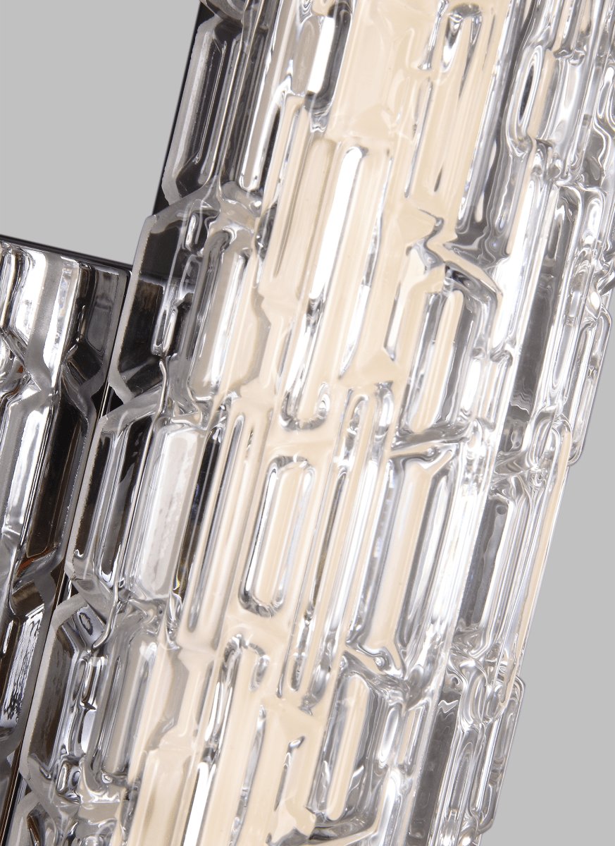 Luminaire de vanité Cutler - Chrome Diffuseur en acrylique blanc et verre en pierre décalé 24" by Visual Comfort Studio | Luminaires & cie