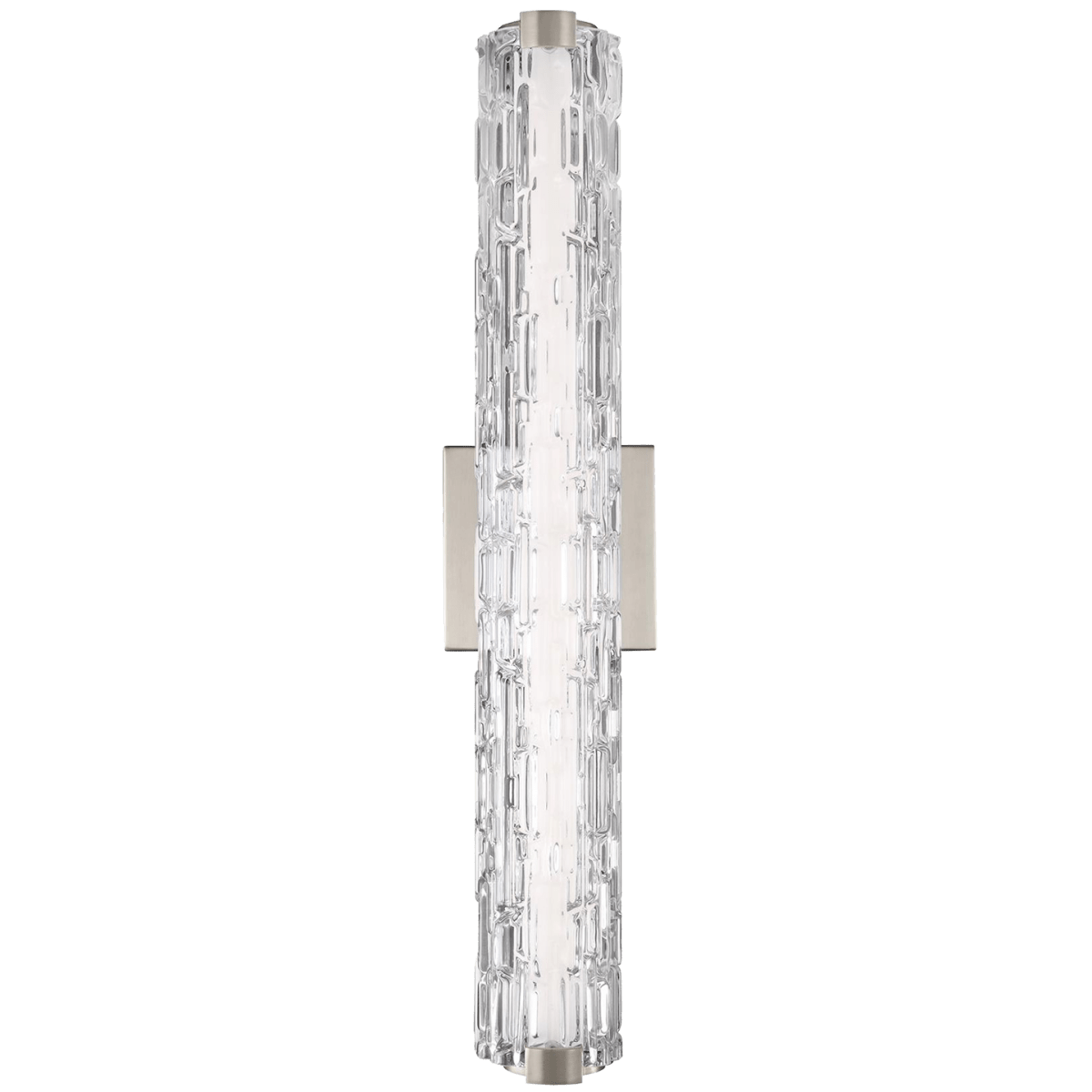 Luminaire de vanité Cutler - Nickel en satin Diffuseur en acrylique blanc et verre en pierre décalé 24" by Visual Comfort Studio | Luminaires & cie