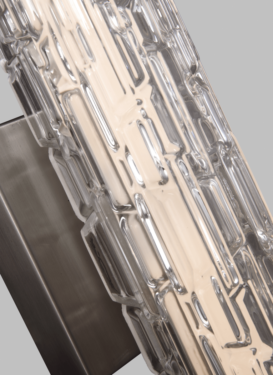 Luminaire de vanité Cutler - Nickel en satin Diffuseur en acrylique blanc et verre en pierre décalé 24" by Visual Comfort Studio | Luminaires & cie