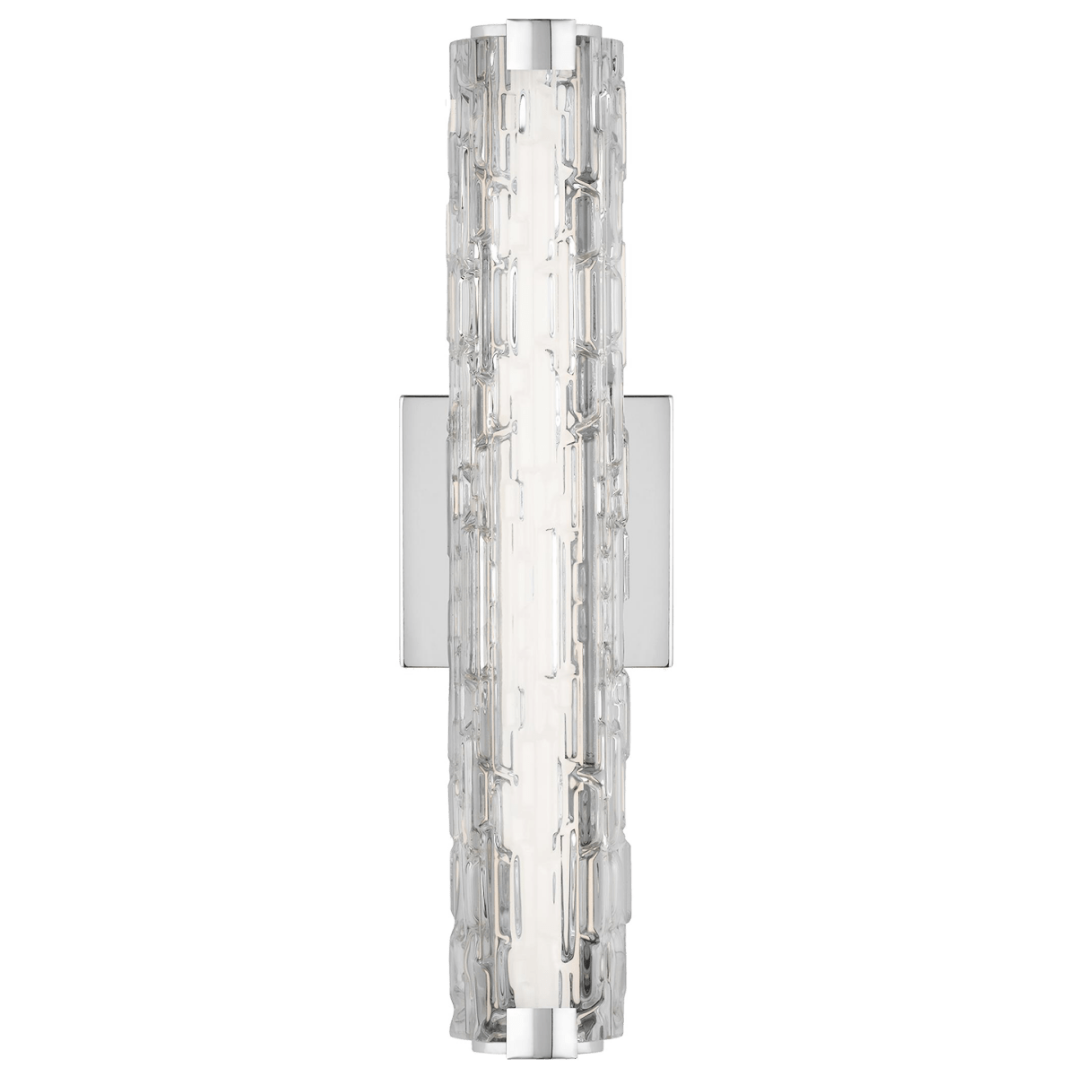 Luminaire de vanité Cutler - Chrome Diffuseur en acrylique blanc et verre en pierre décalé 18" by Visual Comfort Studio | Luminaires & cie