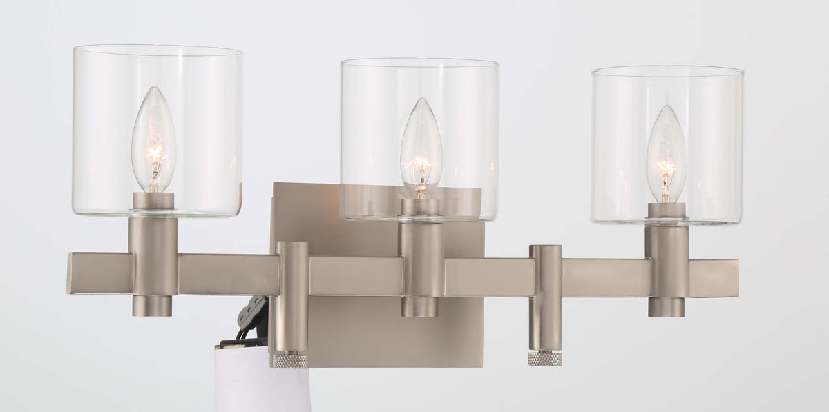 Luminaire de vanité Decato Nickel satiné, nombre ampoules 3 – vue 5