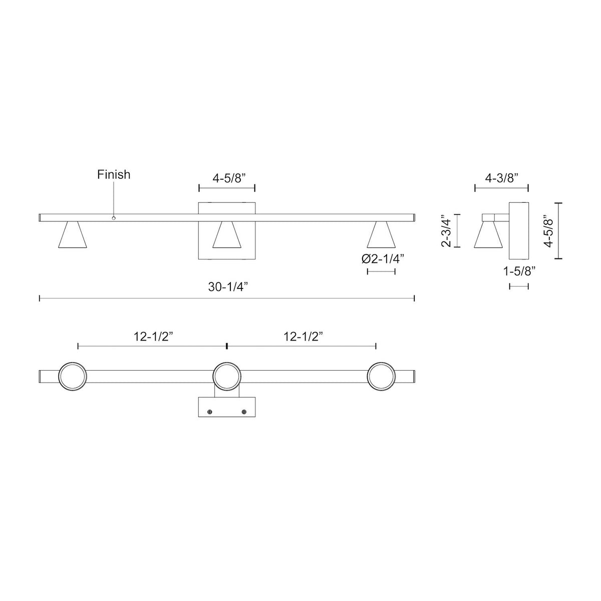 Luminaire de vanité Dune Nickel brossé, 30 1/4" – vue 2
