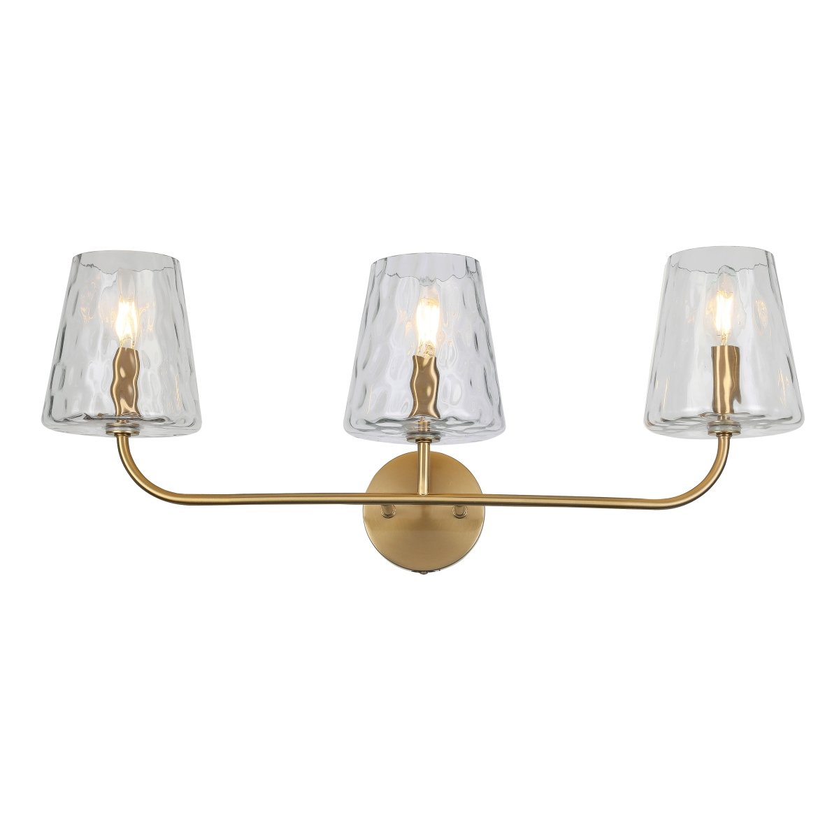 Luminaire de vanité Eleanor - Laiton vieilli Verre martelé clair by Dainolite | Luminaires & cie