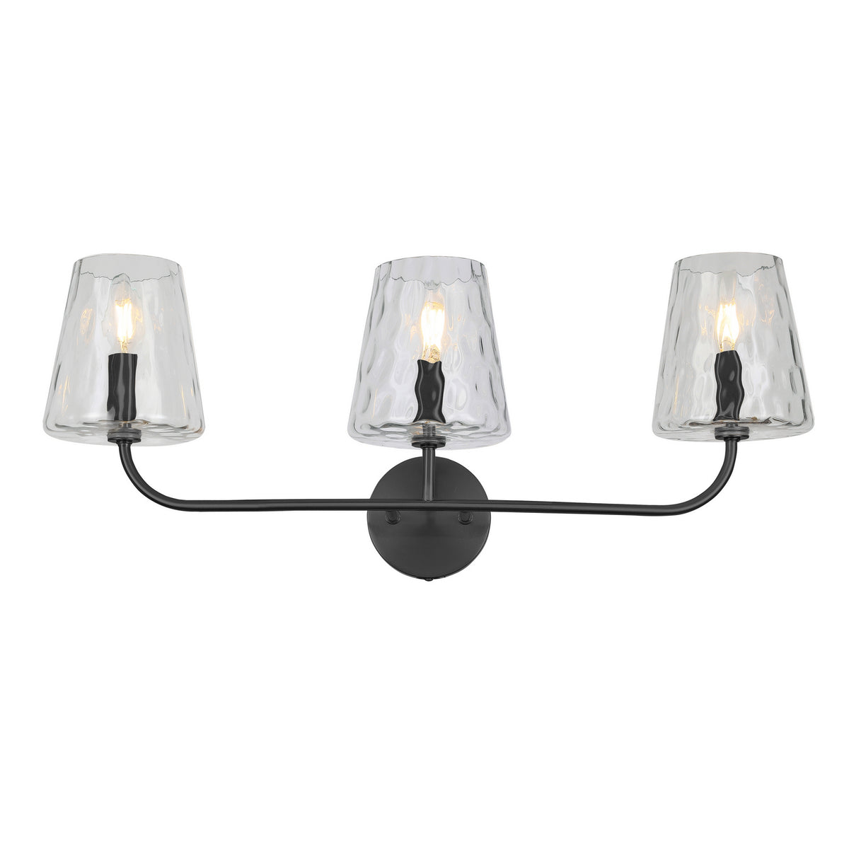 Luminaire de vanité Eleanor Noir mat, Transparent – Dainolite