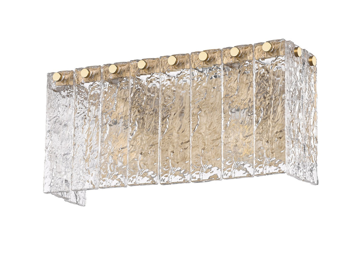 Barre d'éclairage de salle de bain Glacier Or moderne, 15" – vue 4