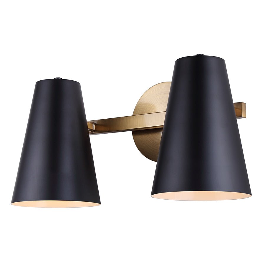 Luminaire de vanité Harken - Noir mat et or by Canarm | Luminaires & cie