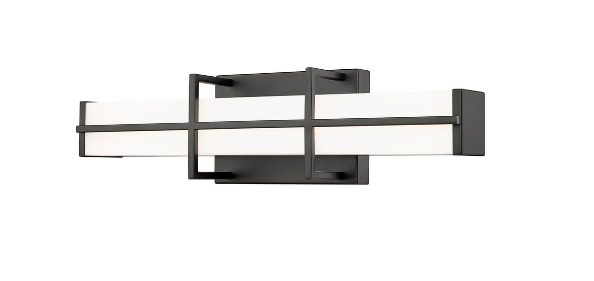 Barre d'éclairage de salle de bain Harrison Noir mat, 18" – Z-Lite