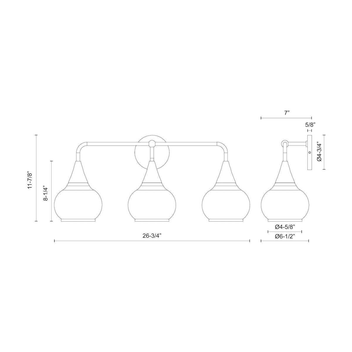Luminaire de vanité Hazel - Verre d'or / transparent âgé 26 3/4" by Alora Lighting | Luminaires & cie