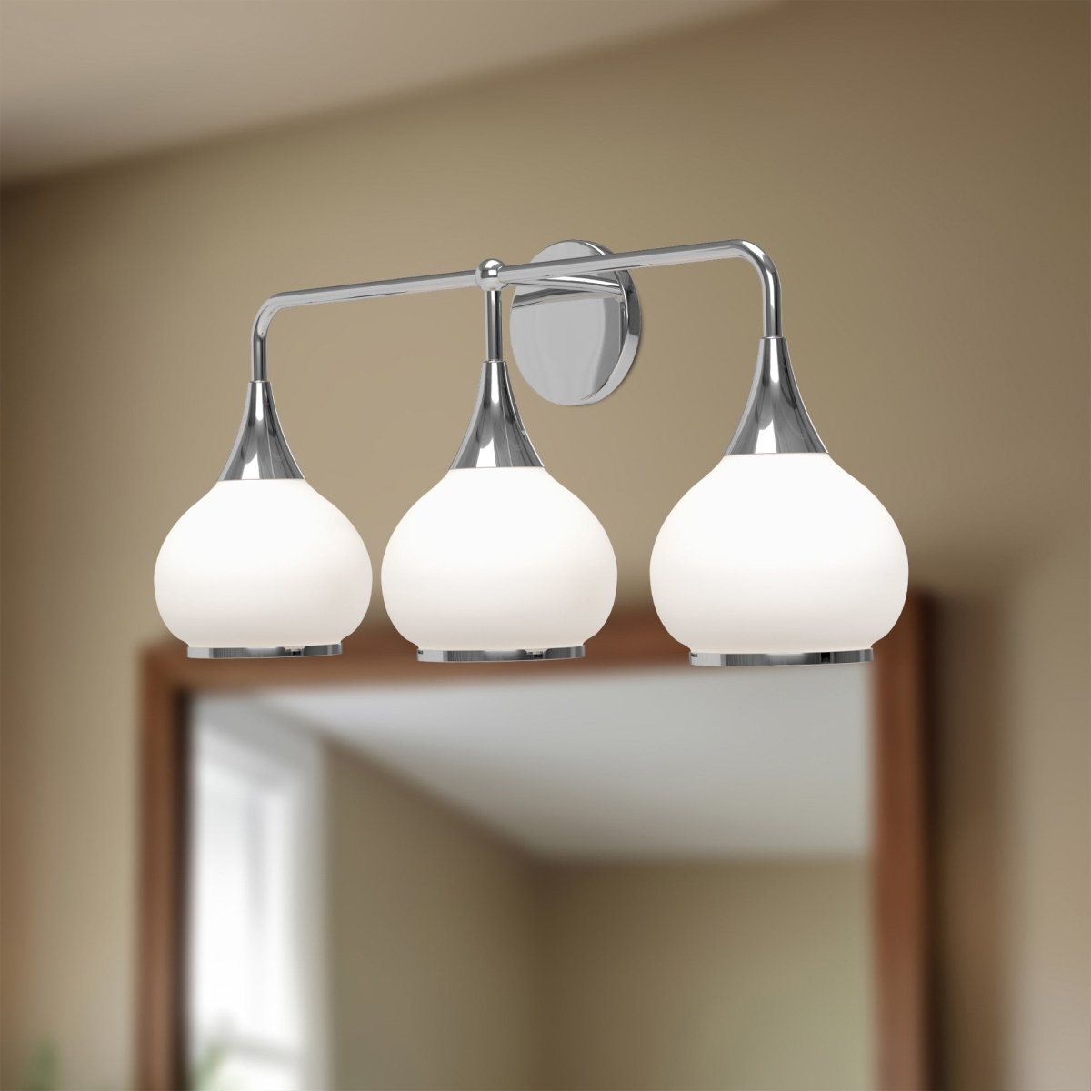 Luminaire de vanité Hazel - Verre mate chromée / opale 26 3/4" by Alora Lighting | Luminaires & cie