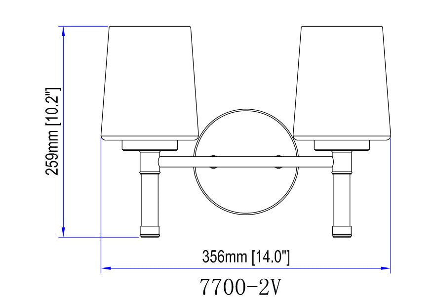 Luminaire de vanité Henri Nickel brossé, 14" – vue 2