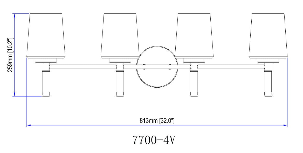 Luminaire de vanité Henri Nickel brossé, 32" – vue 2