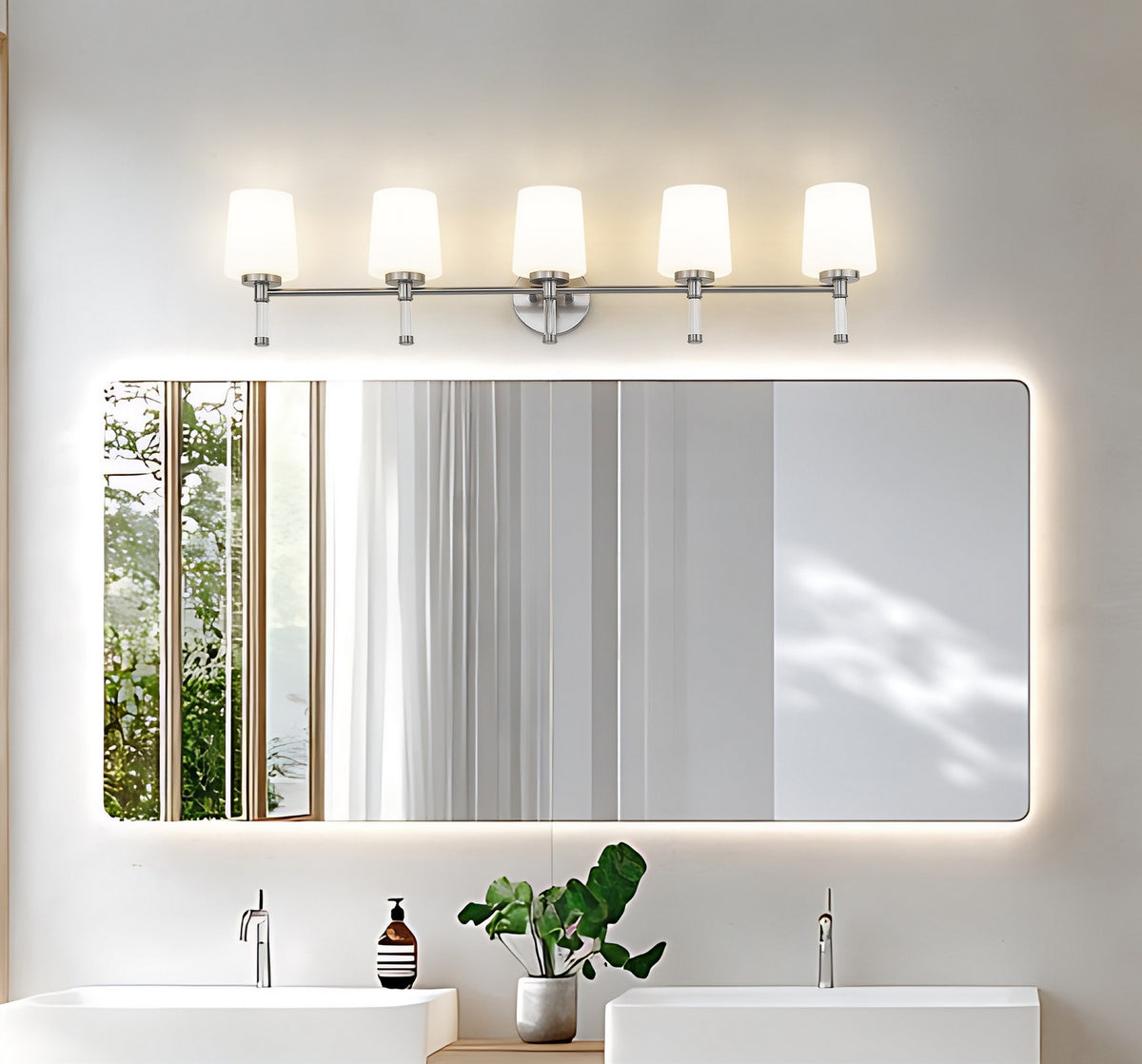Luminaire de vanité Henri Nickel brossé, 42" – vue 8