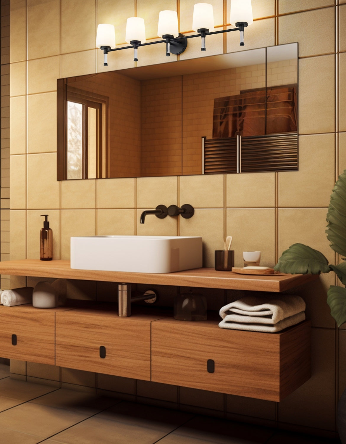 Luminaire de vanité Henri Noir mat, 42" – vue 8