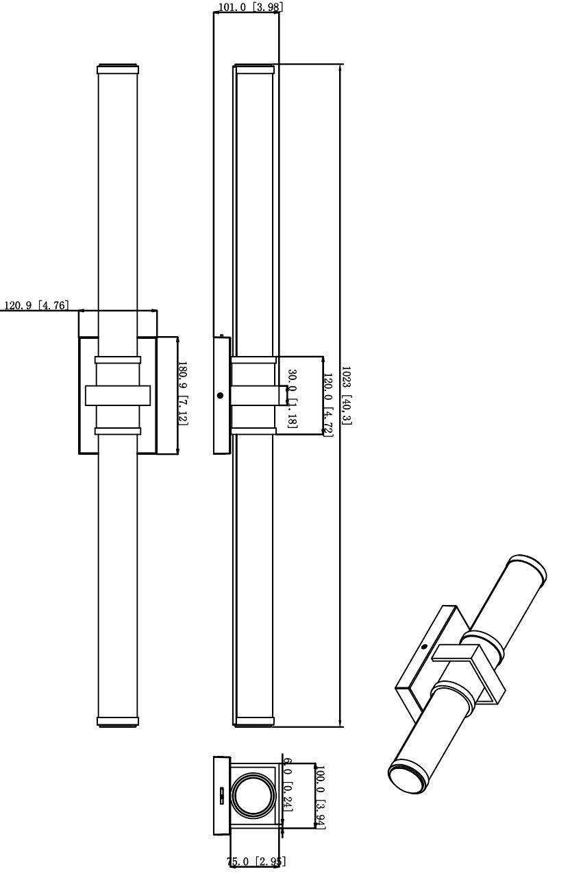 Barre d'éclairage de salle de bain Idris Nickel brossé, 40 1/2" – vue 6