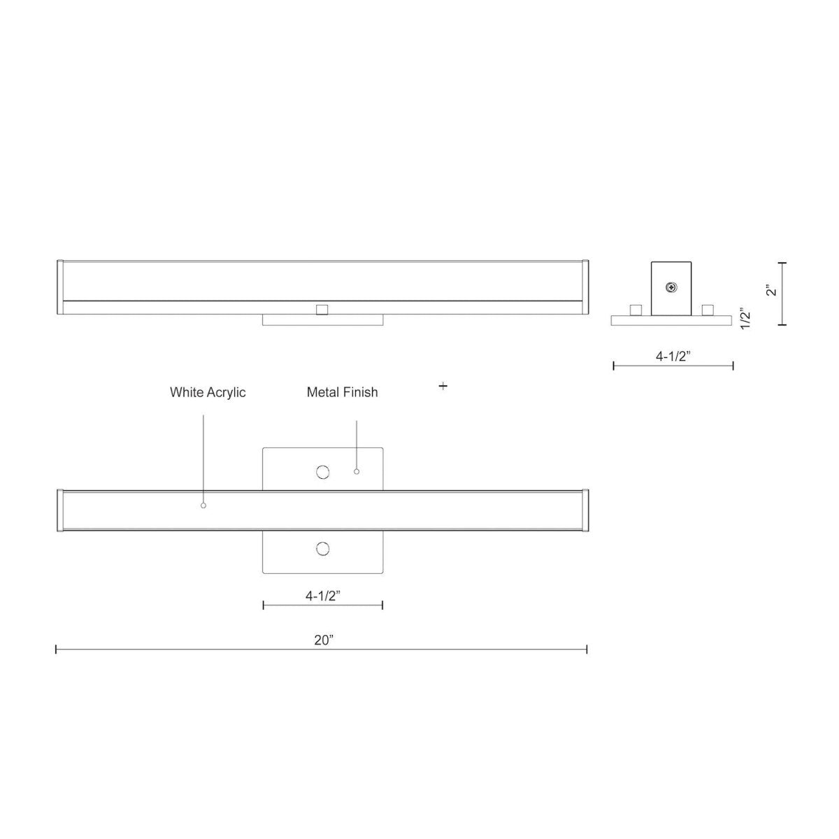 Luminaire de vanité Jane - Slim - 20" by Kuzco Lighting | Luminaires & cie