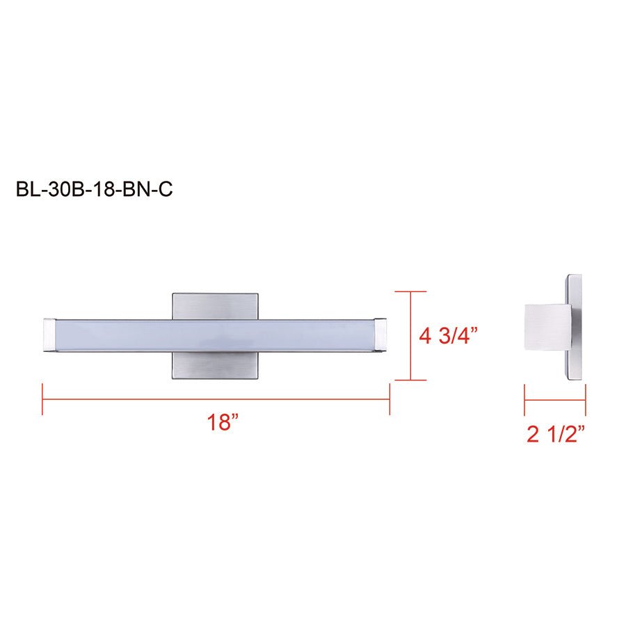 Luminaire de vanité Jonah - Nickel brossé 30" by Canarm | Luminaires & cie