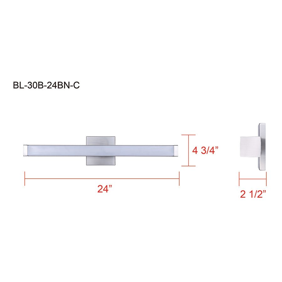 Luminaire de vanité Jonah - Nickel brossé 30" by Canarm | Luminaires & cie