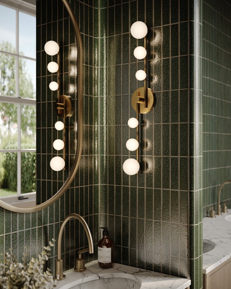 Luminaire de vanité Juniper - Gold - or / Verre d'Opale by Kuzco Lighting | Luminaires & cie