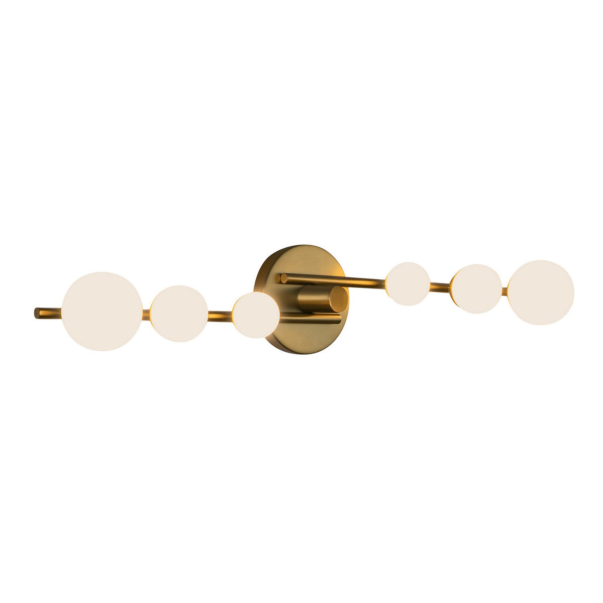 Luminaire de vanité Cypress Or brossé/Verre opale – vue 2