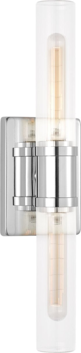 Luminaire de vanité Keaton - Chrome Transparent strié 20" by Visual Comfort Studio | Luminaires & cie