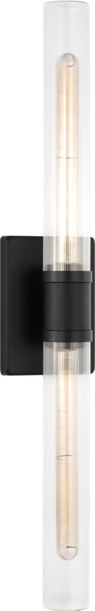 Luminaire de vanité Keaton - Noir minuit Transparent strié 30" by Visual Comfort Studio | Luminaires & cie