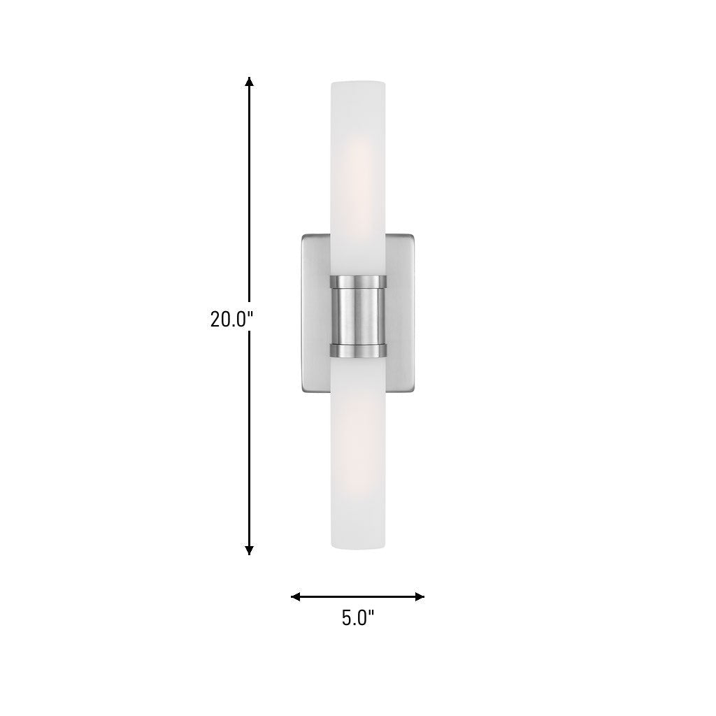 Luminaire de vanité Keaton - Nickel brossé Transparent strié 30" by Visual Comfort Studio | Luminaires & cie