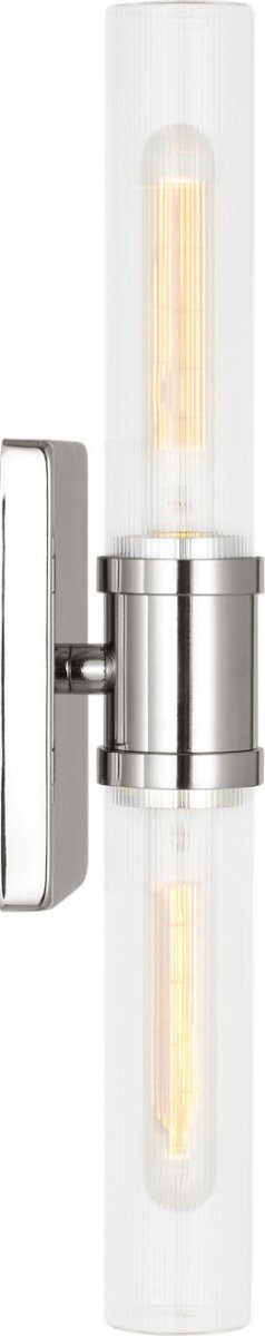 Luminaire de vanité Keaton - Nickel brossé Transparent strié 30" by Visual Comfort Studio | Luminaires & cie