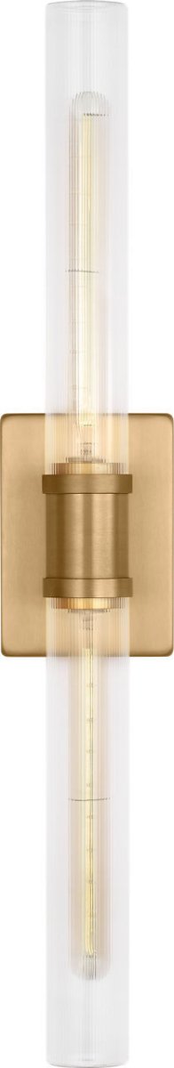 Luminaire de vanité Keaton - Nickel brossé Transparent strié 30" by Visual Comfort Studio | Luminaires & cie