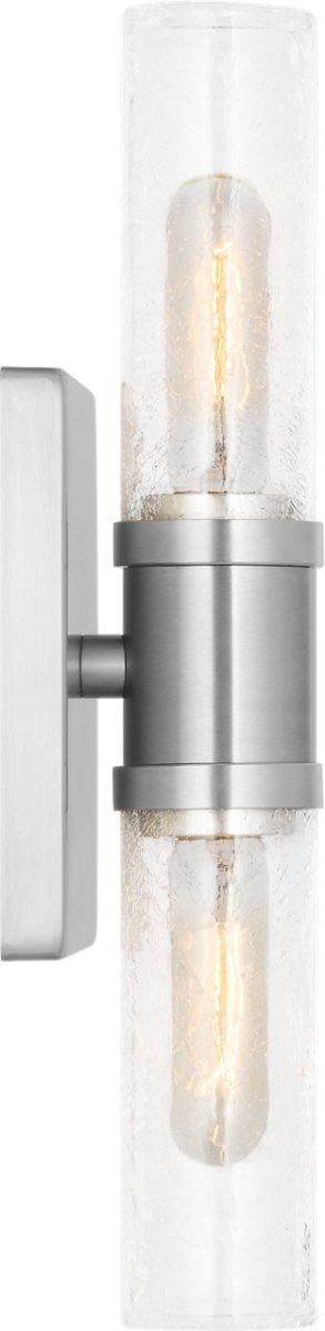 Luminaire de vanité Keaton - Nickel brossé Transparent strié 30" by Visual Comfort Studio | Luminaires & cie