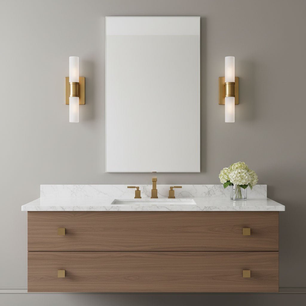 Luminaire de vanité Keaton - Nickel brossé Transparent strié 30" by Visual Comfort Studio | Luminaires & cie