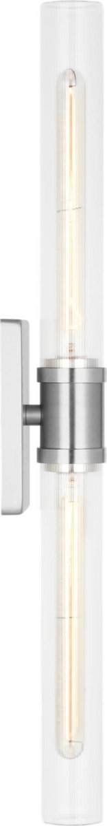 Luminaire de vanité Keaton - Nickel brossé Transparent strié 30" by Visual Comfort Studio | Luminaires & cie