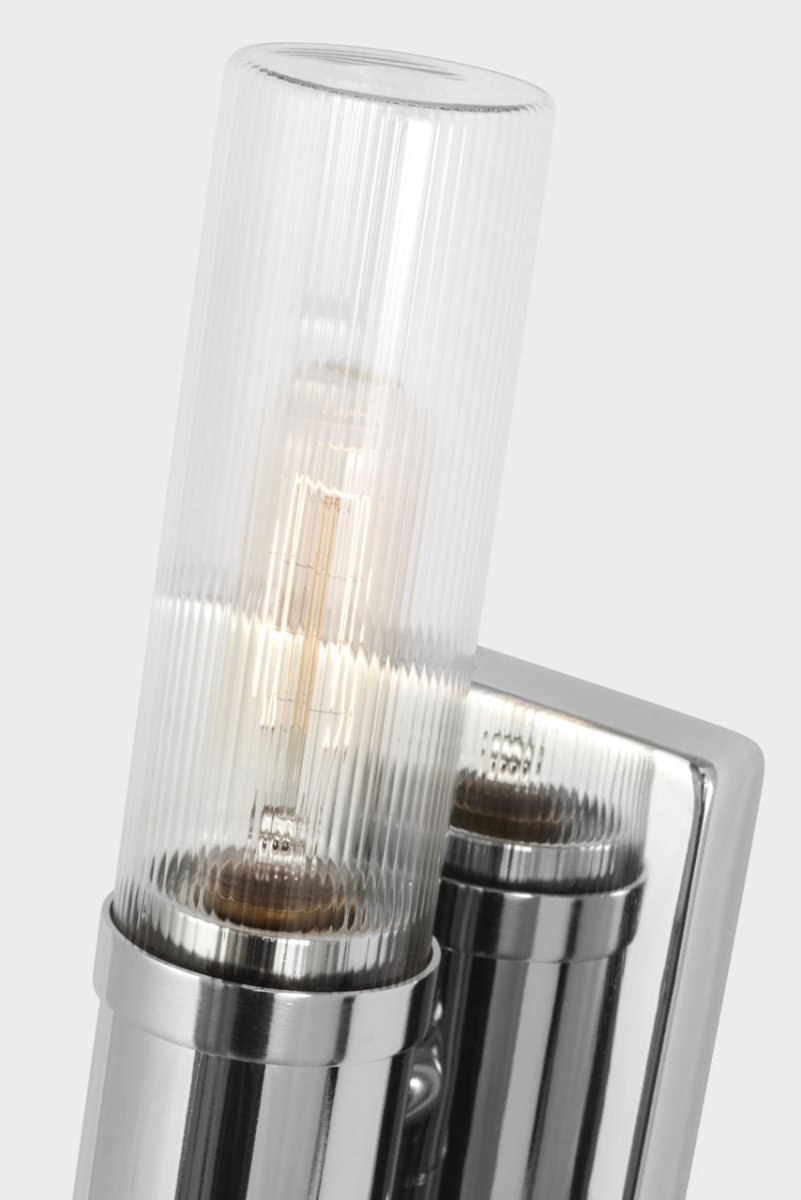Luminaire de vanité Keaton - Nickel brossé Transparent strié 30" by Visual Comfort Studio | Luminaires & cie