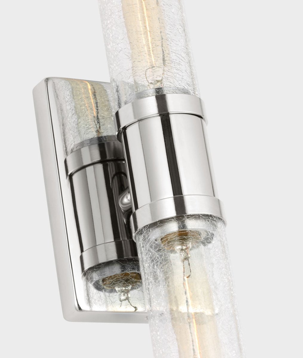 Luminaire de vanité Keaton - Nickel brossé Transparent strié 30" by Visual Comfort Studio | Luminaires & cie