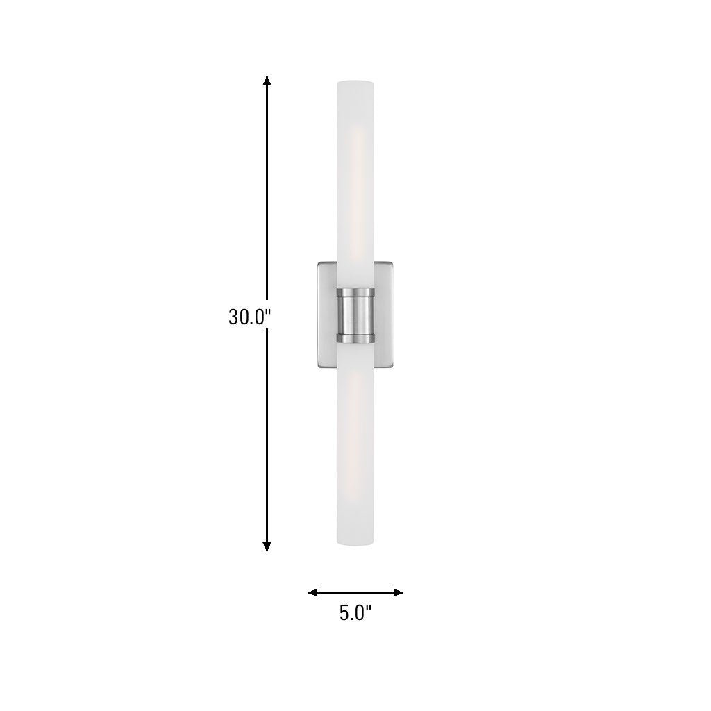 Luminaire de vanité Keaton - Nickel brossé Transparent strié 30" by Visual Comfort Studio | Luminaires & cie