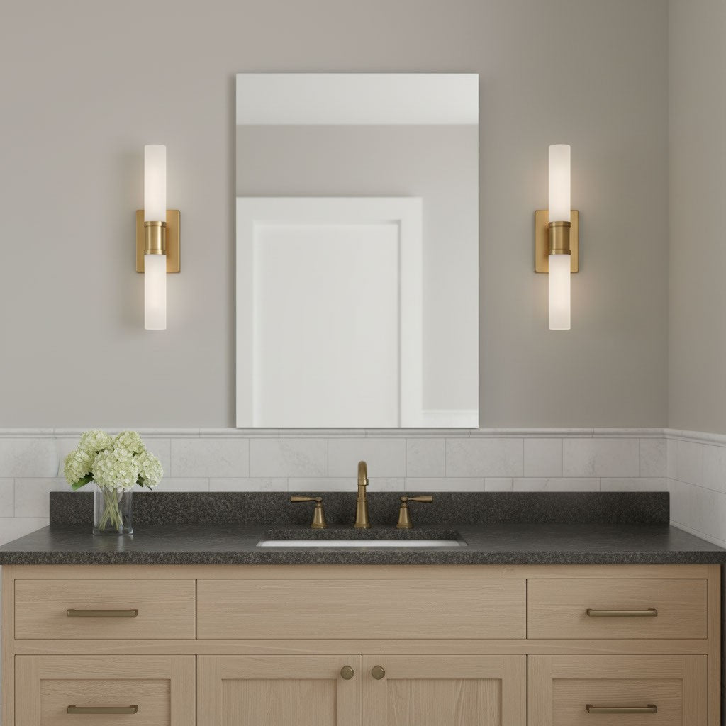 Luminaire de vanité Keaton - Nickel brossé Transparent strié 30" by Visual Comfort Studio | Luminaires & cie