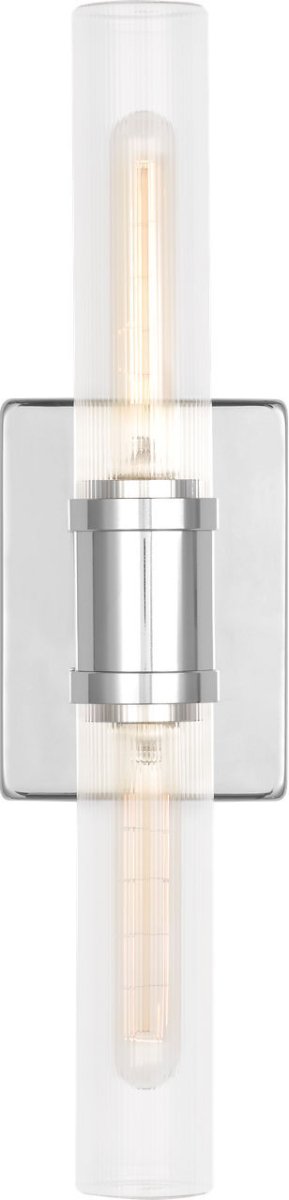 Luminaire de vanité Keaton - Nickel brossé Transparent strié 30" by Visual Comfort Studio | Luminaires & cie