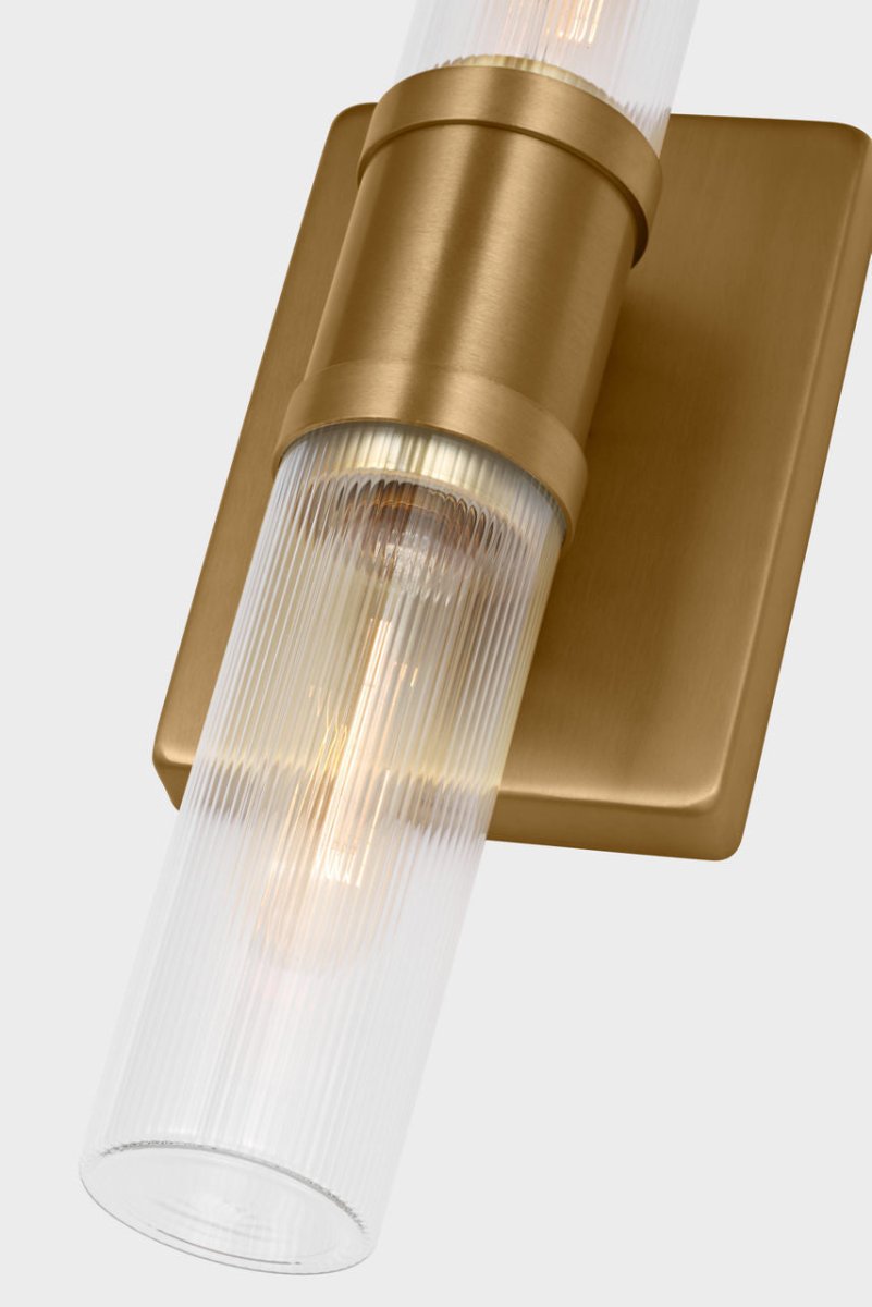 Luminaire de vanité Keaton - Nickel brossé Transparent strié 30" by Visual Comfort Studio | Luminaires & cie