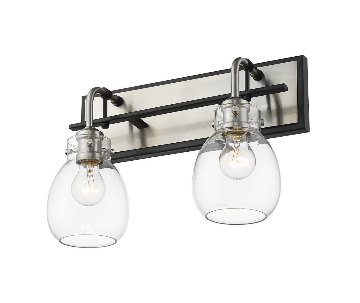 Luminaire de vanité Kraken Noir mat + Nickel brossé, 16" – vue 2