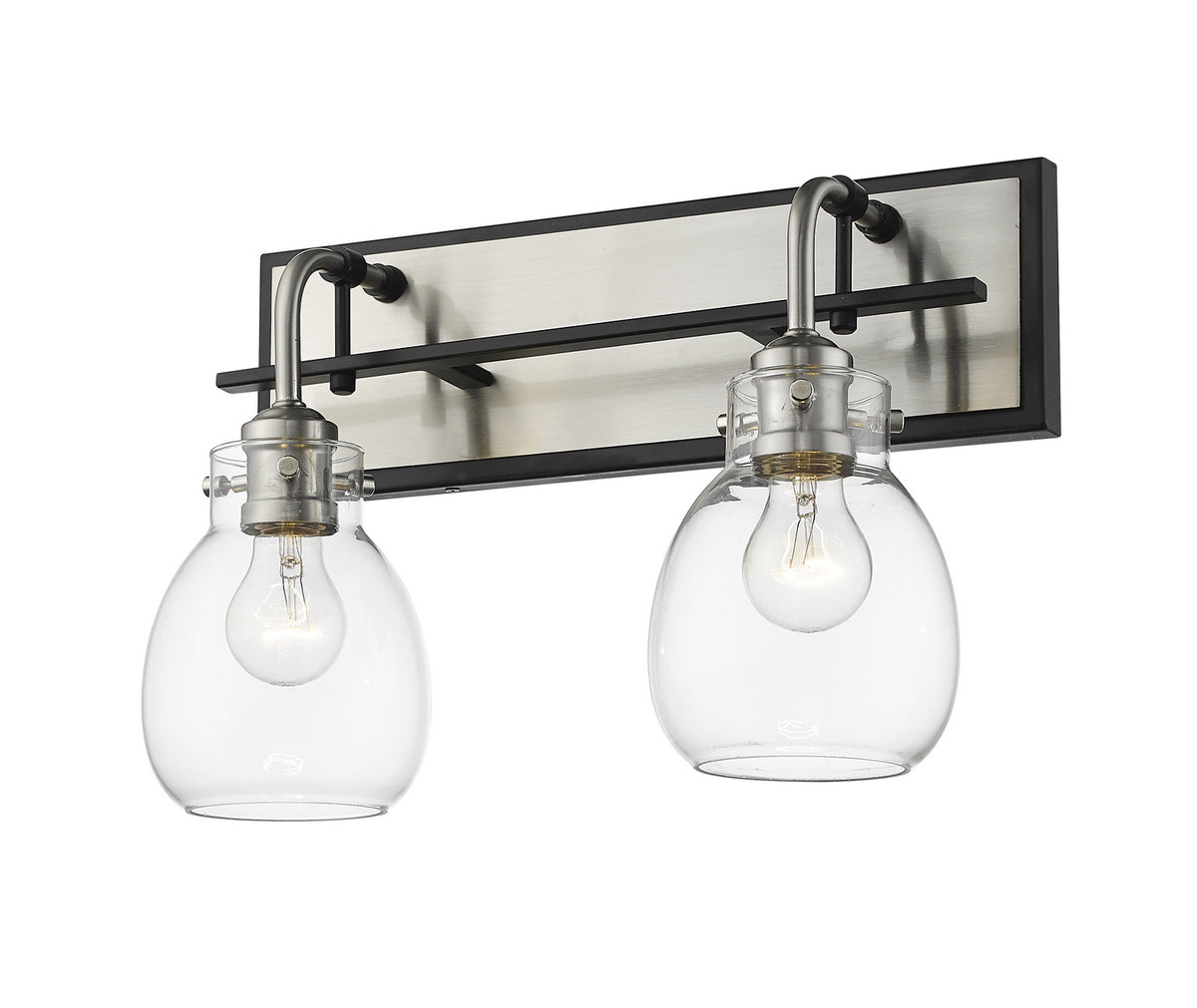 Luminaire de vanité Kraken Noir mat + Nickel brossé, 16" – vue 3