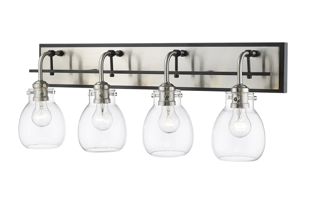 Luminaire de vanité Kraken Noir mat + Nickel brossé, 30" – vue 2