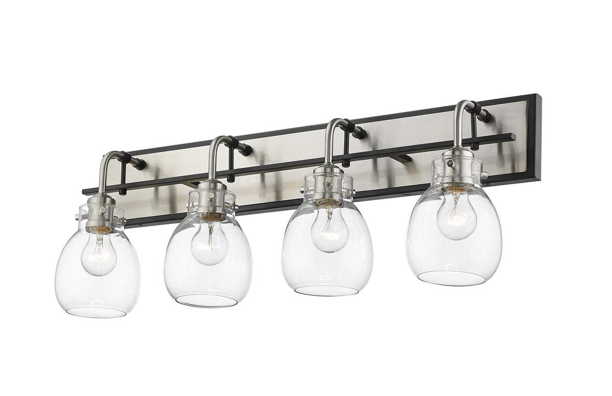 Luminaire de vanité Kraken Noir mat + Nickel brossé, 30" – vue 4