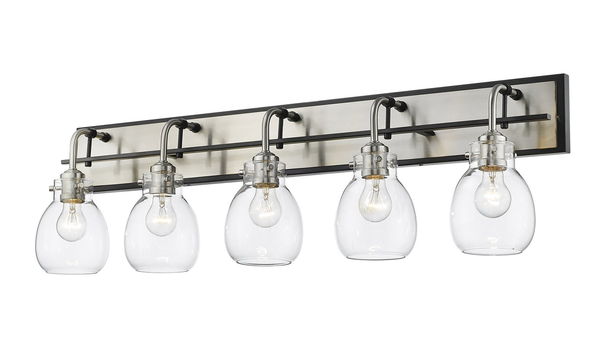 Luminaire de vanité Kraken Noir mat + Nickel brossé, 38" – vue 3