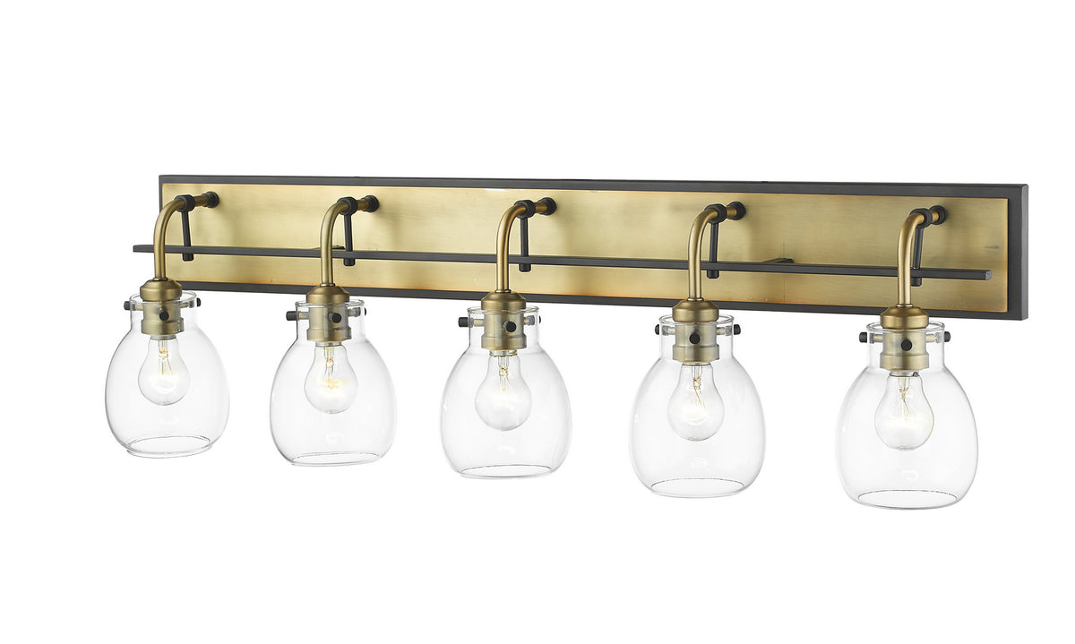 Luminaire de vanité Kraken Noir mat + Laiton vieilli, 38" – vue 2